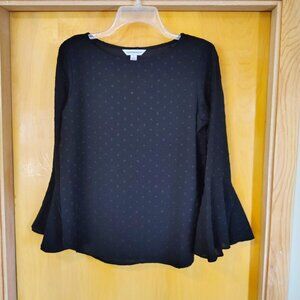 Counterparts Top Bell Sleeves Black Small Elegant Halloween